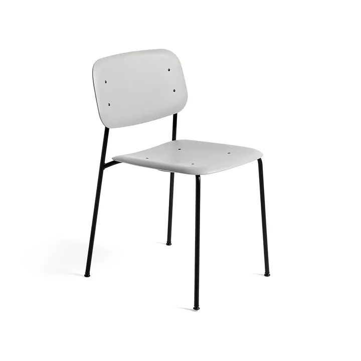 Silla Soft Edge 40 - soft grey, estructura de acero negra - HAY