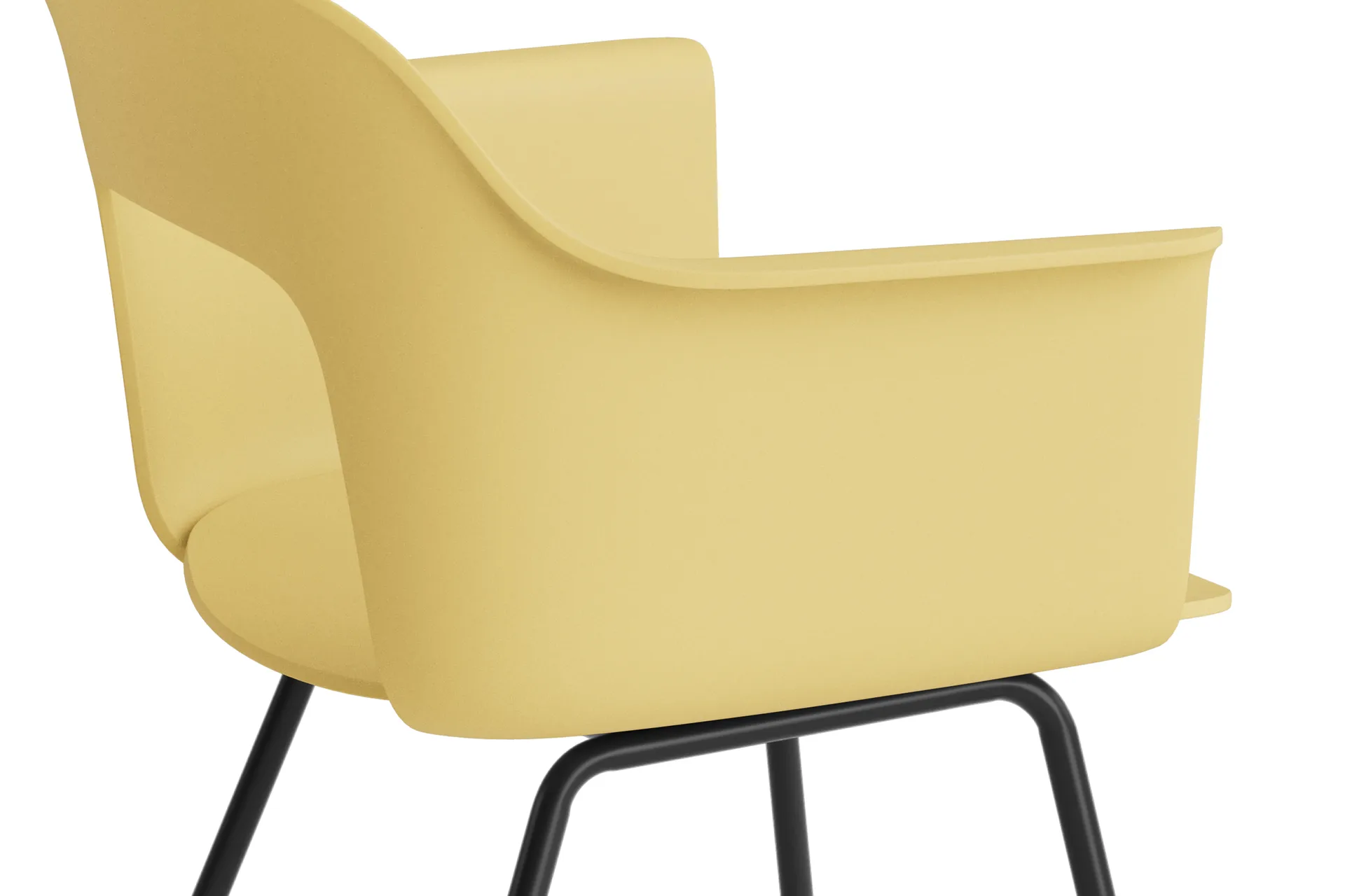 Sillón Layout Armchair 211 con reposabrazos, Biscotti-acero lacado negro HAY