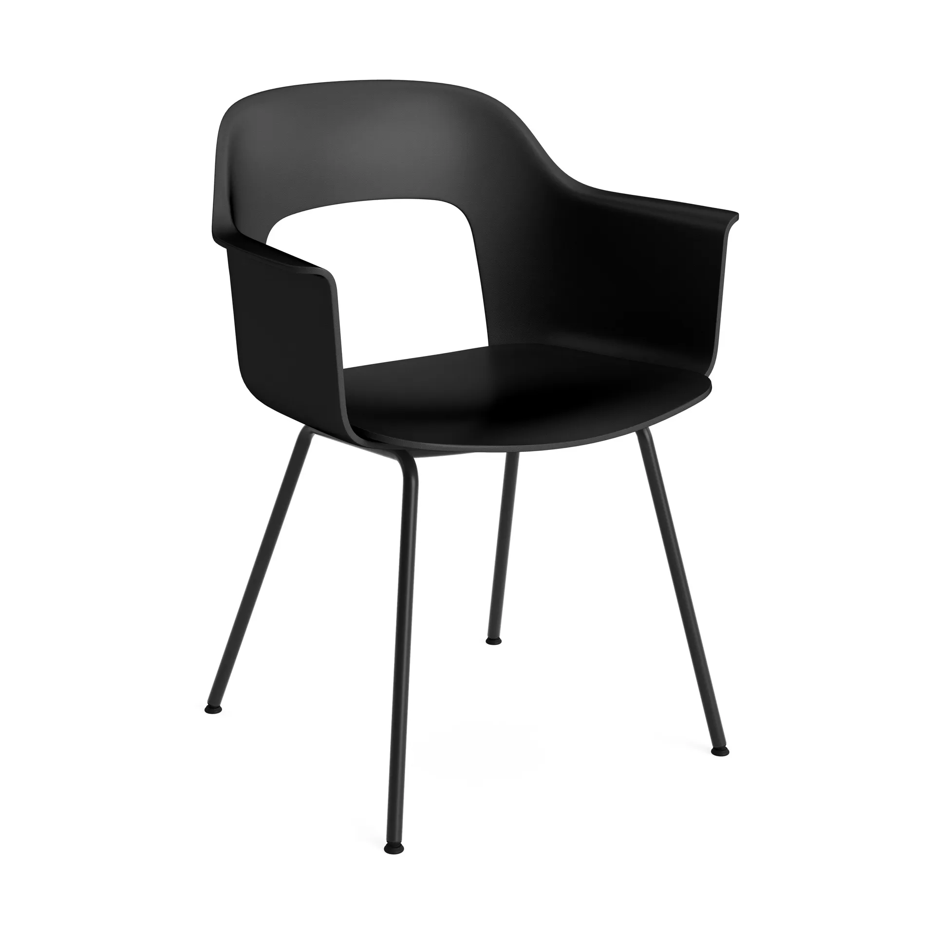 Sillón Layout Armchair 211 con reposabrazos, Black-acero lacado negro HAY