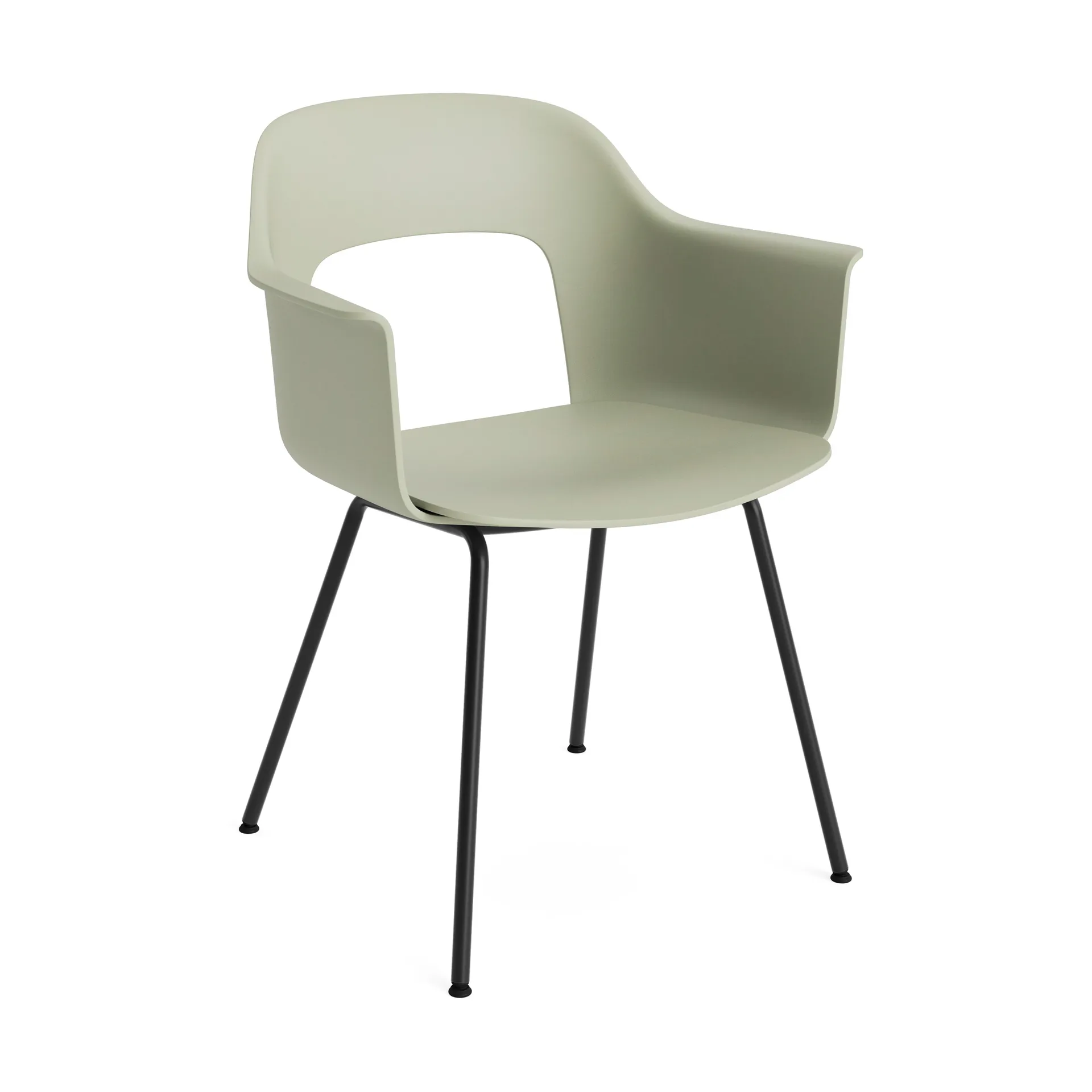 Sillón Layout Armchair 211 con reposabrazos, Pastel green-acero lacado negro HAY