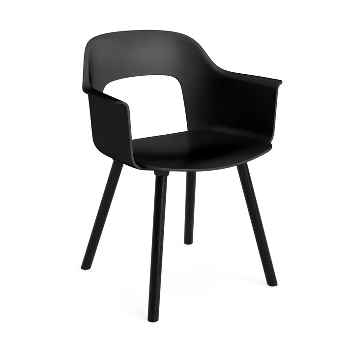 Sillón Layout Armchair 221 con reposabrazos - Black-roble lacado negro - HAY