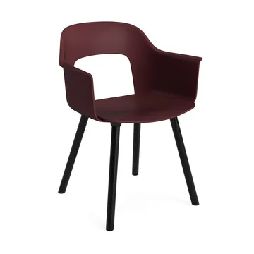 Sillón Layout Armchair 221 con reposabrazos - Bordeaux-roble lacado negro - HAY