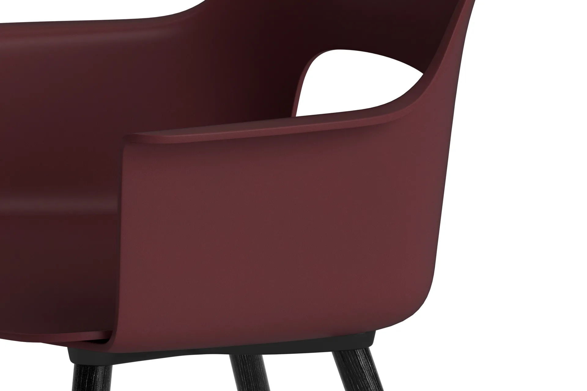 Sillón Layout Armchair 221 con reposabrazos, Bordeaux-roble lacado negro HAY