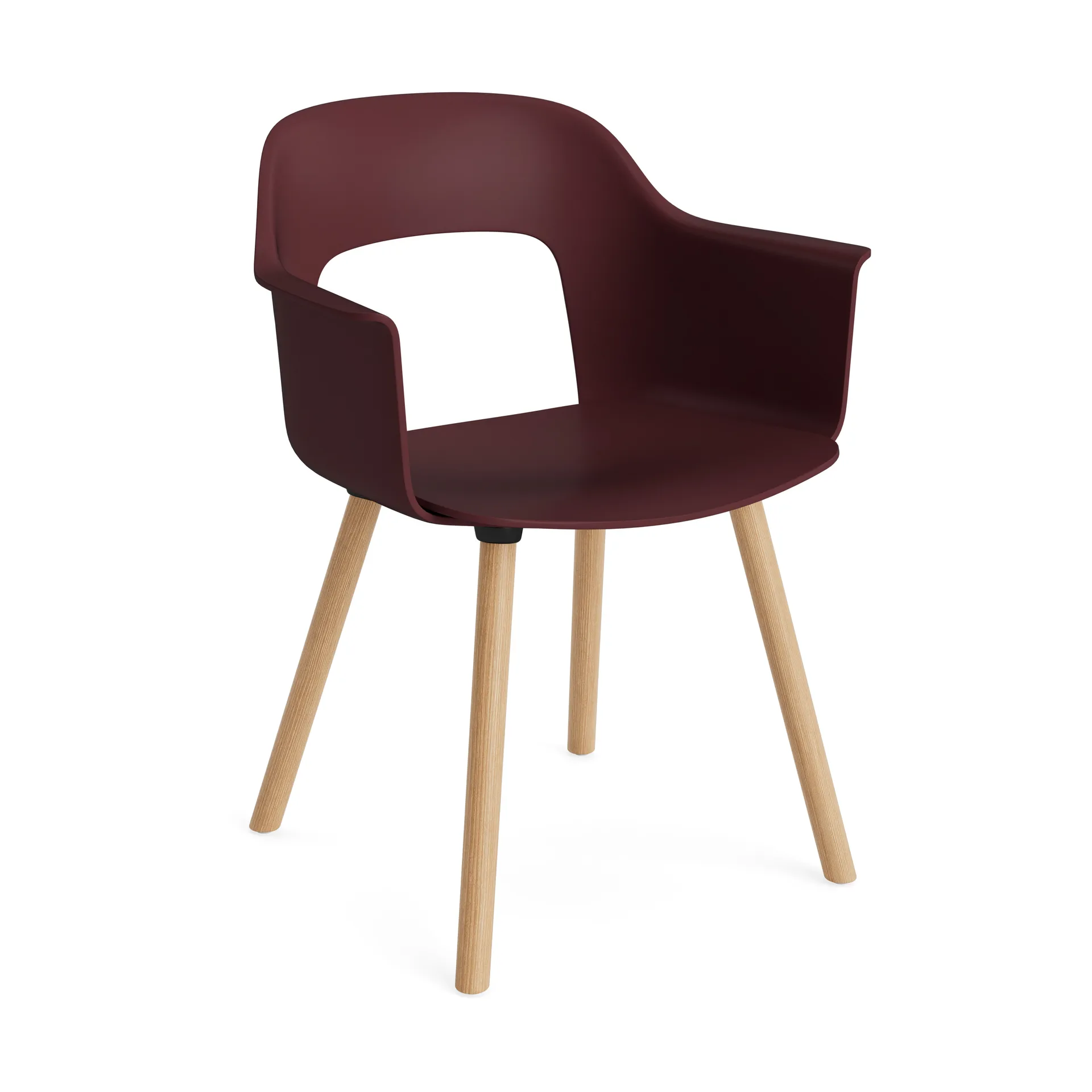 Sillón Layout Armchair 221 con reposabrazos, Bordeaux-roble lacado HAY