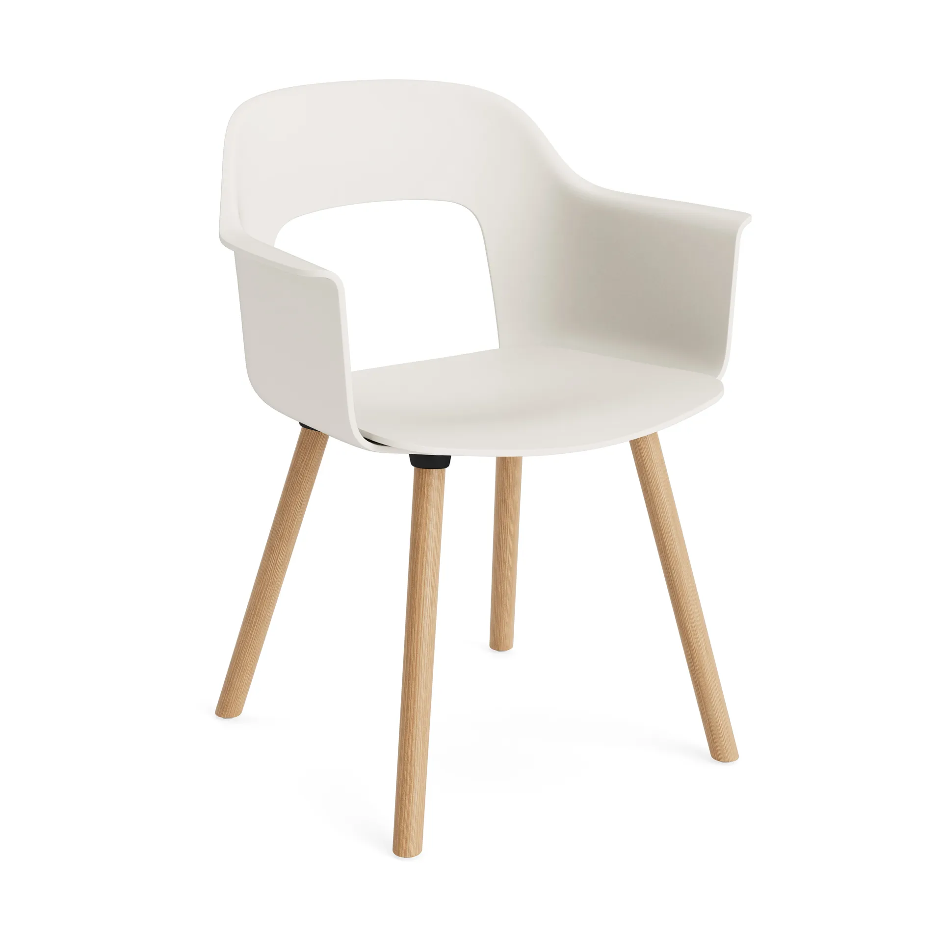 Sillón Layout Armchair 221 con reposabrazos, Cream white-roble lacado HAY