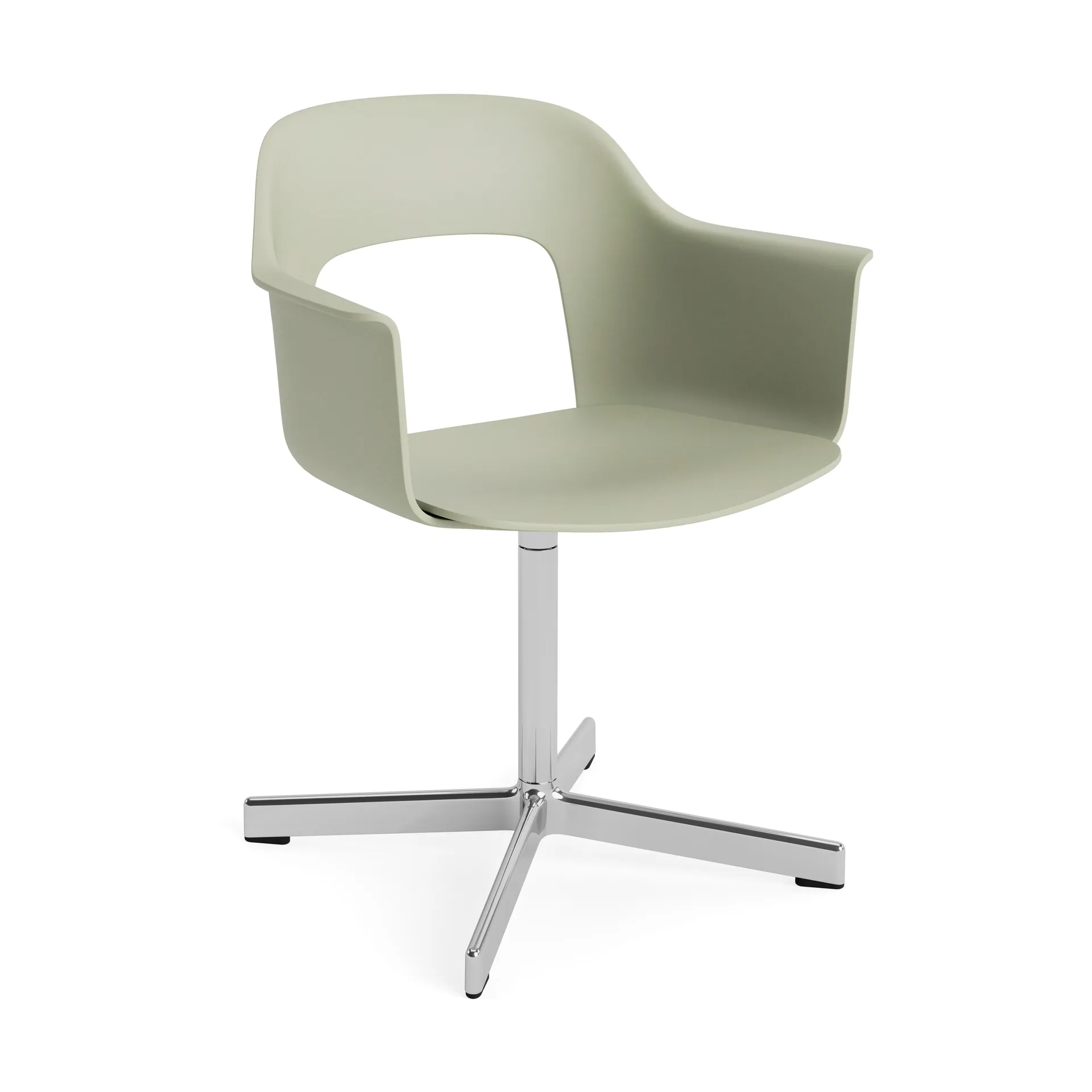 Sillón Layout Armchair 231 silla de oficina, Pastel green-aluminio pulido 4 star swivel base HAY
