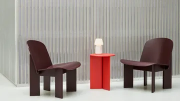 Sillón lounge Chisel - Haya lacada color Borgoña oscuro - HAY