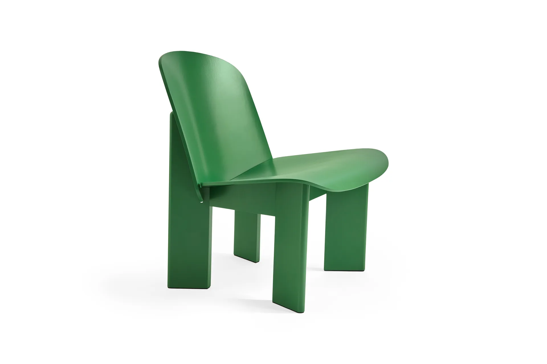 Sillón lounge Chisel, Haya lacada color verde intenso HAY