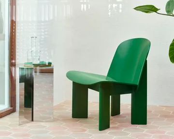Sillón lounge Chisel - Haya lacada color verde intenso - HAY
