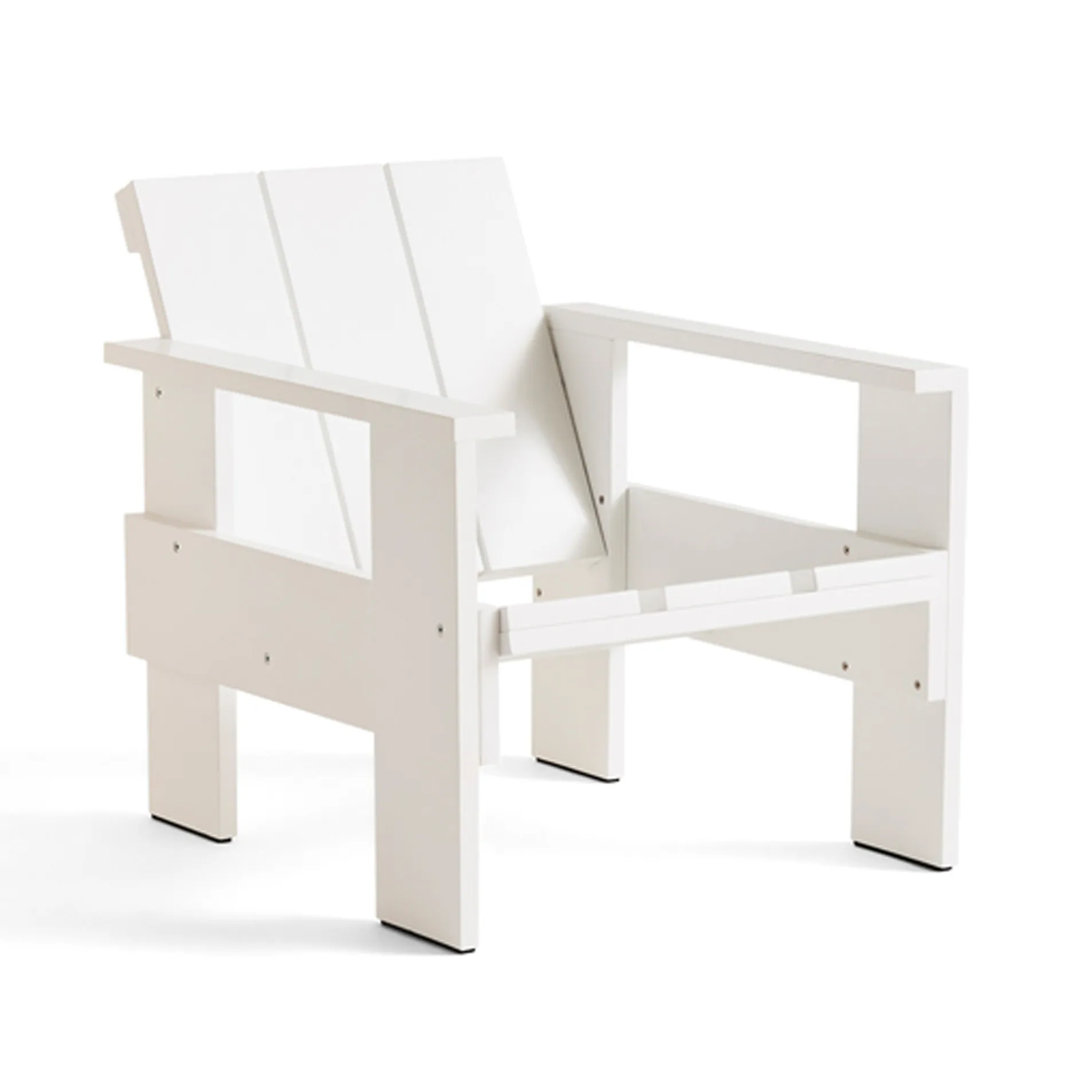 Sillón lounge Crate de pino lacado, Blanco HAY