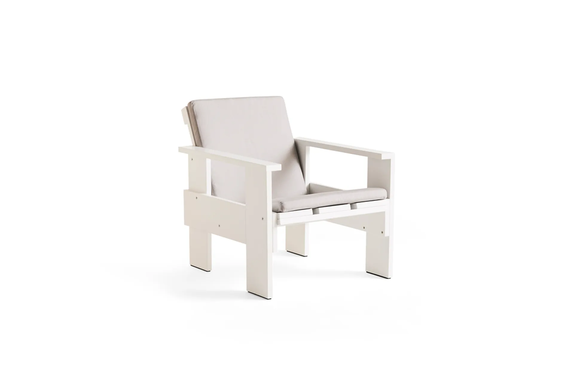 Sillón lounge Crate de pino lacado, Blanco HAY