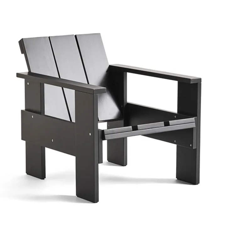 Sillón lounge Crate de pino lacado - Negro - HAY