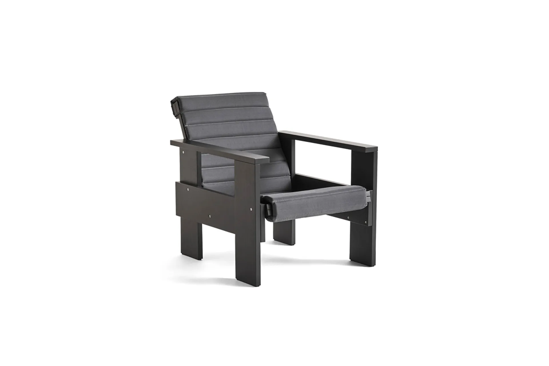 Sillón lounge Crate de pino lacado, Negro HAY