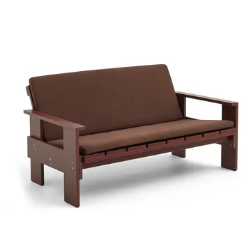 Sofá Crate Lounge de pino lacado - Rojo hierro - HAY