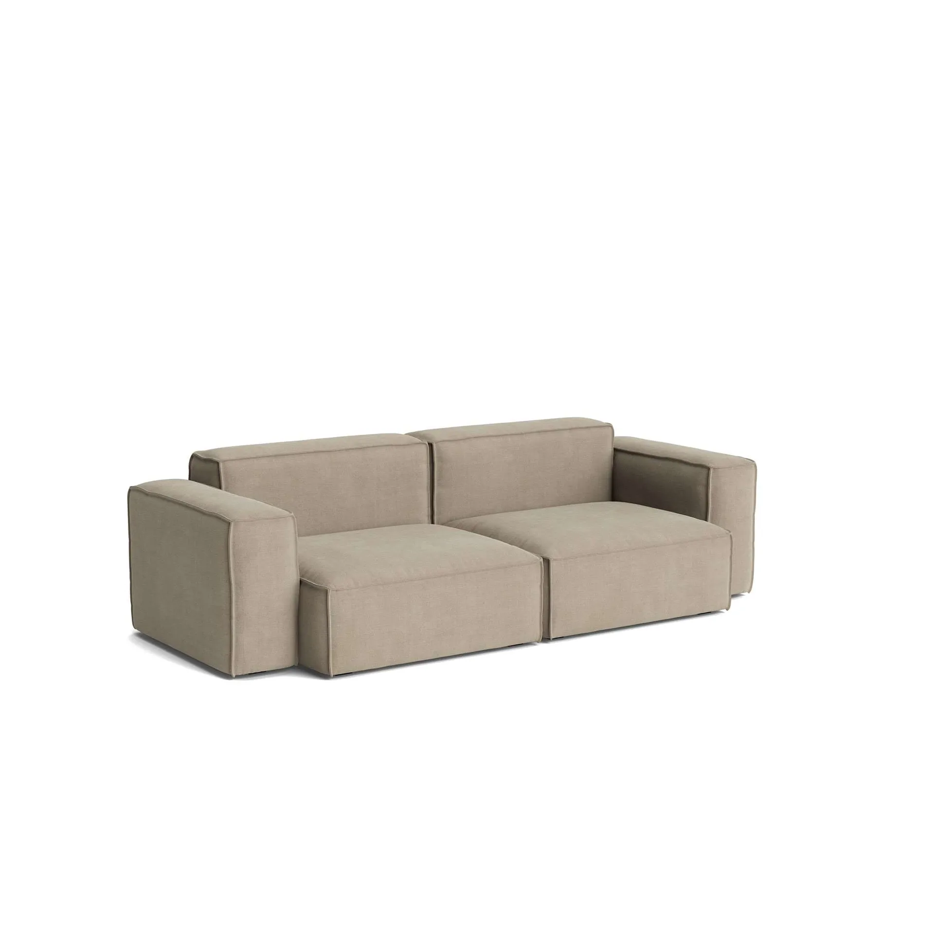 Sofá Mags Soft Low Armrest de 2,5 plazas, combinación 1, Linara beige, funda extraíble HAY