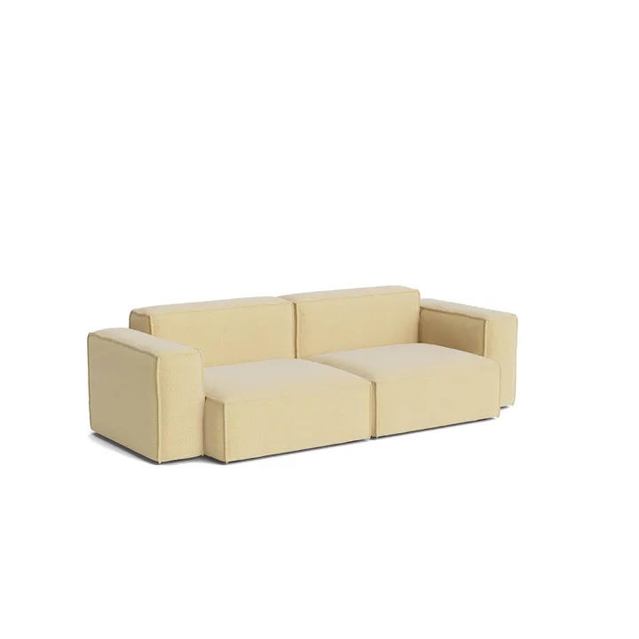 Sofá Mags Soft Low Armrest de 2,5 plazas, combinación 1 - Tartaglia Ocre white, funda extraíble - HAY