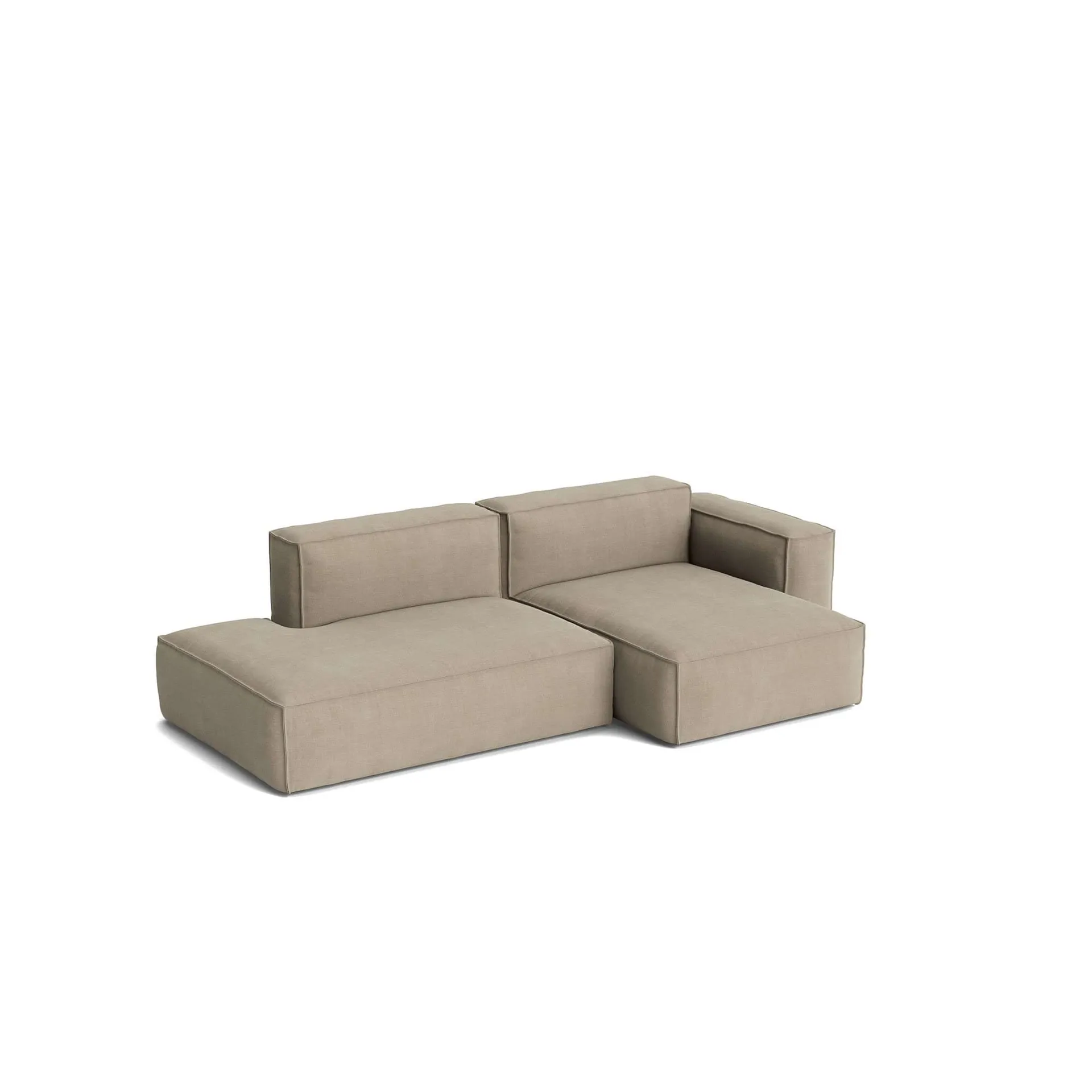 Sofá Mags Soft Low Armrest de 2,5 plazas, combinación 3, Linara beige, orientación derecha, funda extraíble HAY