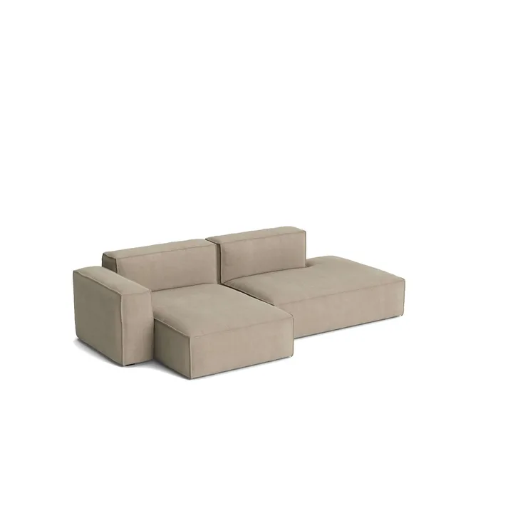 Sofá Mags Soft Low Armrest de 2,5 plazas, combinación 3 - Linara beige, orientación izquierda, funda extraíble - HAY