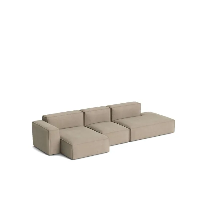 Sofá Mags Soft Low Armrest de 2,5 plazas, combinación 3 - Linara beige, orientación izquierda, funda extraíble - HAY