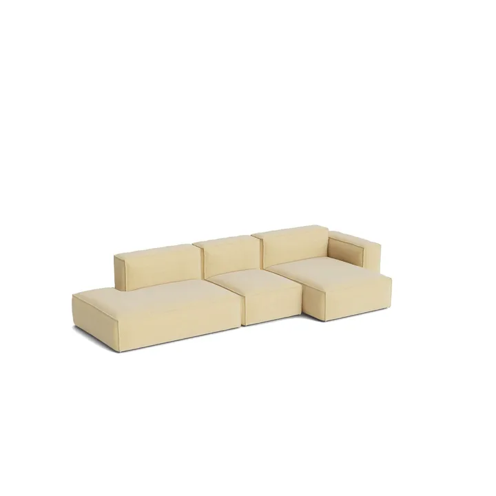 Sofá Mags Soft Low Armrest de 2,5 plazas, combinación 3 - Tartaglia Ocre white, orientación derecha, funda extraíble - HAY