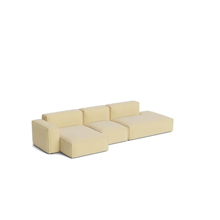 Sofá Mags Soft Low Armrest de 2,5 plazas, combinación 3 - Tartaglia Ocre white, orientación izquierda, funda extraíble - HAY
