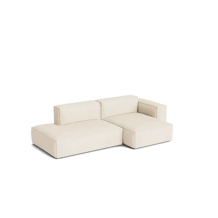 Sofá Mags Soft Low Armrest de 2,5 plazas, combinación 3 - Turf cream, orientación derecha, funda extraíble - HAY