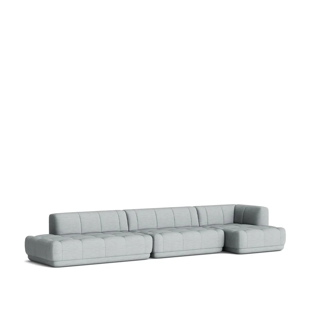 Sofá modular Quilton combinación 23 con chaise longue derecha, Tejido Remix 123 gris HAY