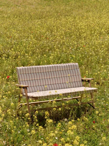 Sofá plegable Outdoor Market - Beige-red, 2 plazas - HAY