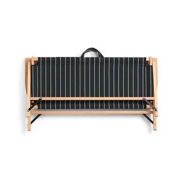 Sofá plegable Outdoor Market - Black-beige, 2 plazas - HAY