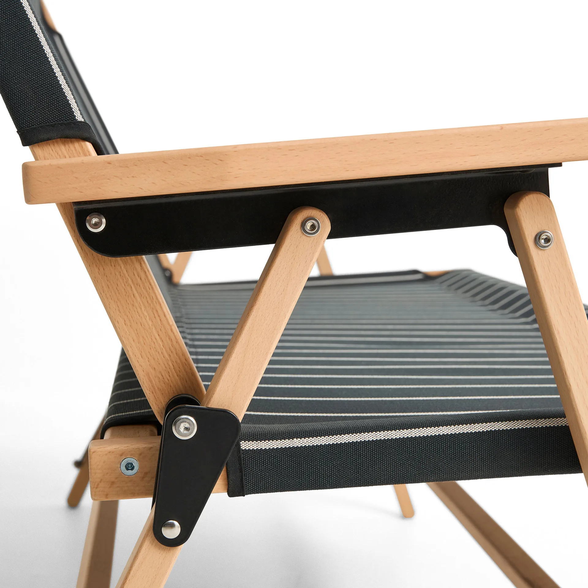 Sofá plegable Outdoor Market, Black-beige, 2 plazas HAY