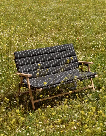 Sofá plegable Outdoor Market - Black-beige, 2 plazas - HAY