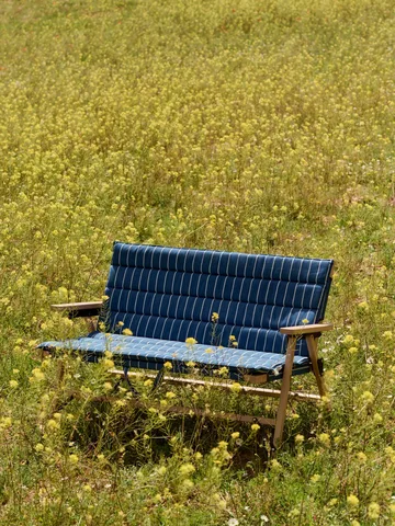 Sofá plegable Outdoor Market - Blue-beige, 2 plazas - HAY