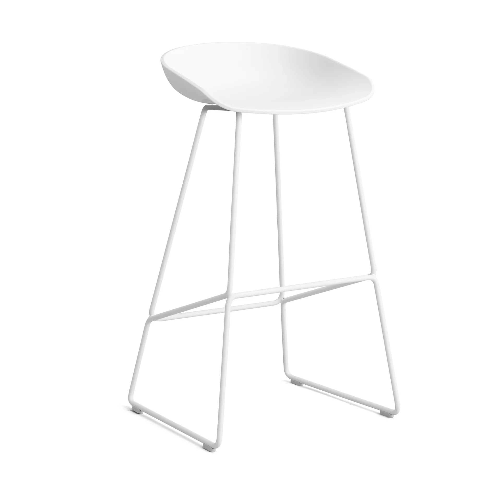 Taburete alto About a Stool 38, 2.0, Blanco-estructura de acero blanco HAY