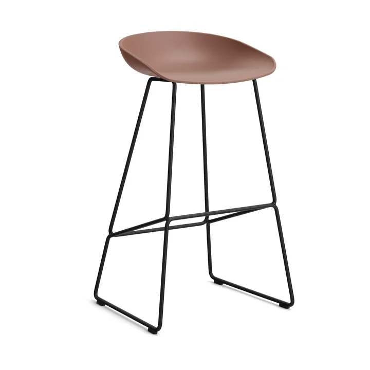 Taburete alto About a Stool 38, 2.0 - Ladrillo suave-estructura de acero negro - HAY