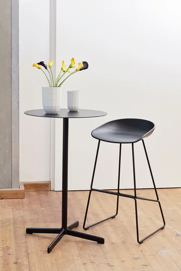Taburete alto About a Stool 38, 2.0 - Negro-estructura de acero negro - HAY