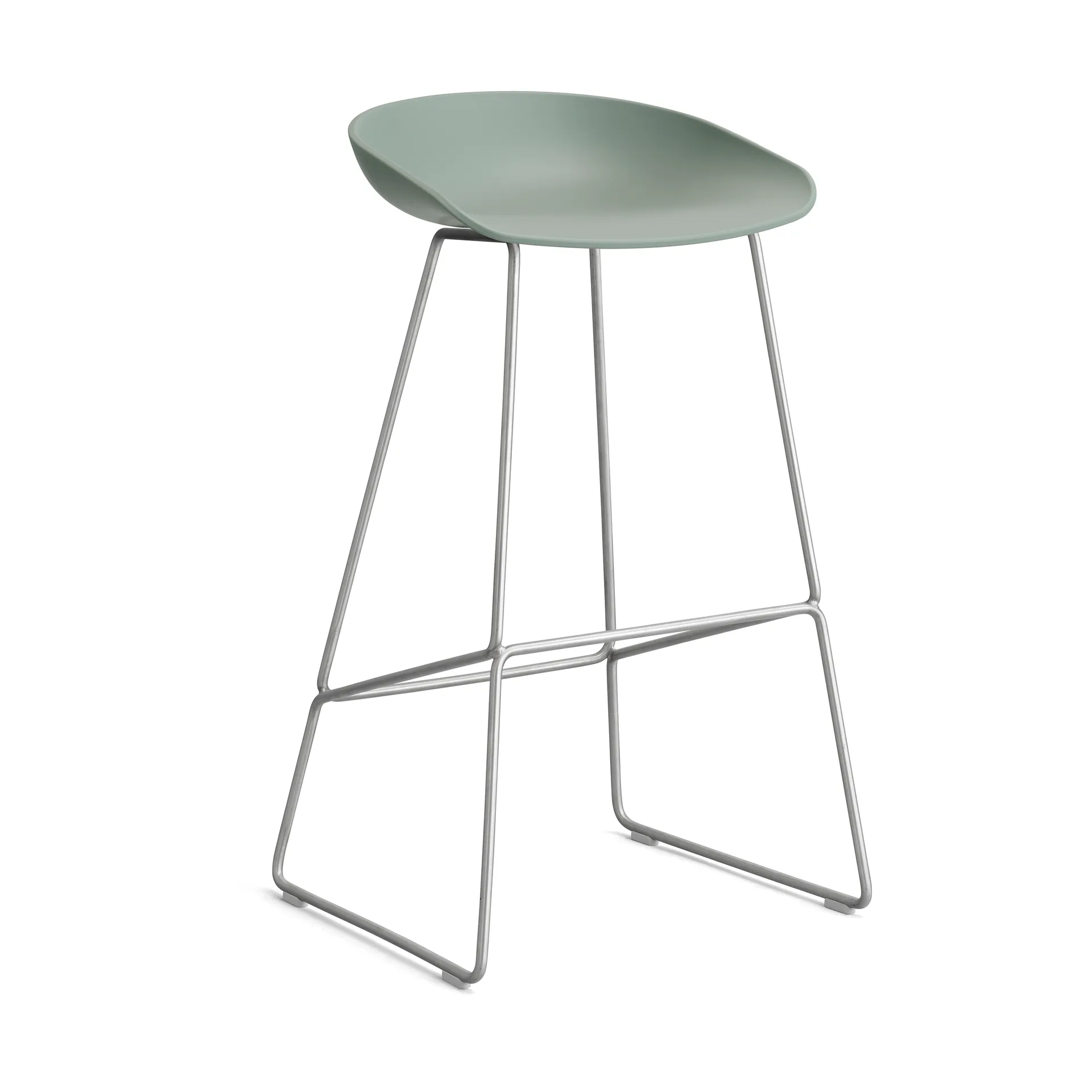 Taburete alto About a Stool 38, 2.0, Verde otoñal-estructura de acero inoxidable HAY