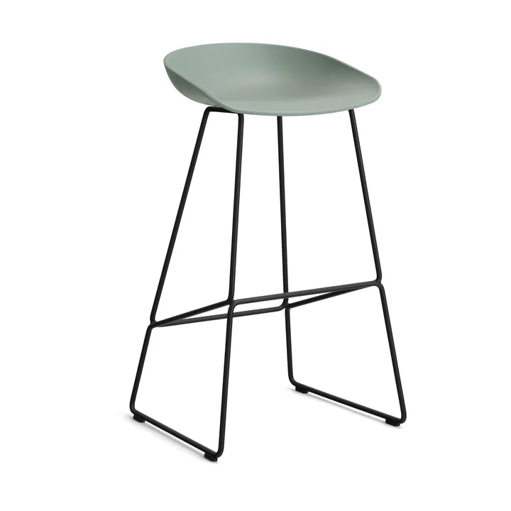 Taburete alto About a Stool 38, 2.0 - Verde otoñal-estructura de acero negro - HAY