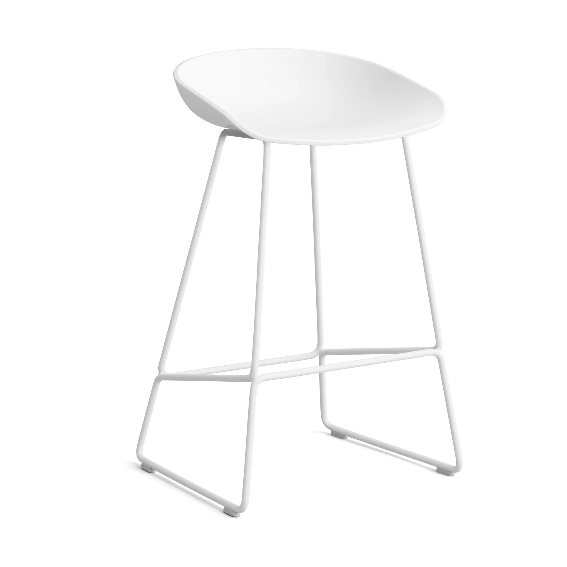 Taburete bajo About a Stool 38, 2.0, Blanco-estructura de acero blanco HAY