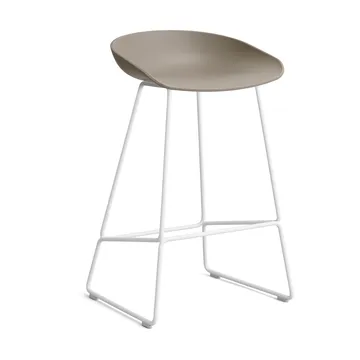 Taburete bajo About a Stool 38, 2.0 - Caqui-structura de acero blanco - HAY