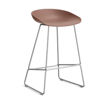 Taburete bajo About a Stool 38, 2.0 - Ladrillo suave-estructura de acero inoxidable - HAY