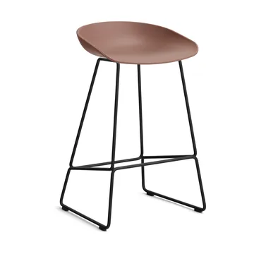 Taburete bajo About a Stool 38, 2.0 - Ladrillo suave-estructura de acero negro - HAY