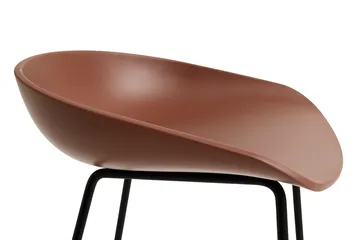 Taburete bajo About a Stool 38, 2.0 - Ladrillo suave-estructura de acero negro - HAY