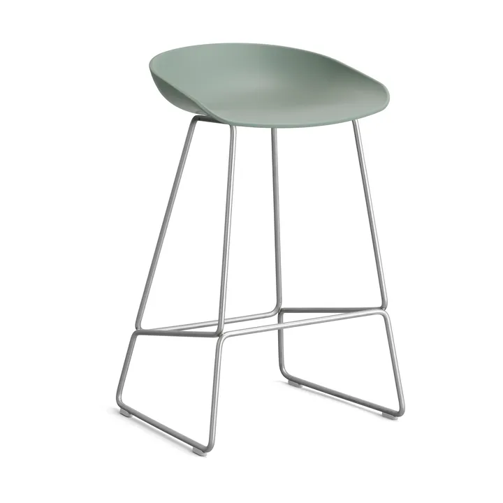 Taburete bajo About a Stool 38, 2.0 - Verde otoñal-estructura de acero inoxidable - HAY