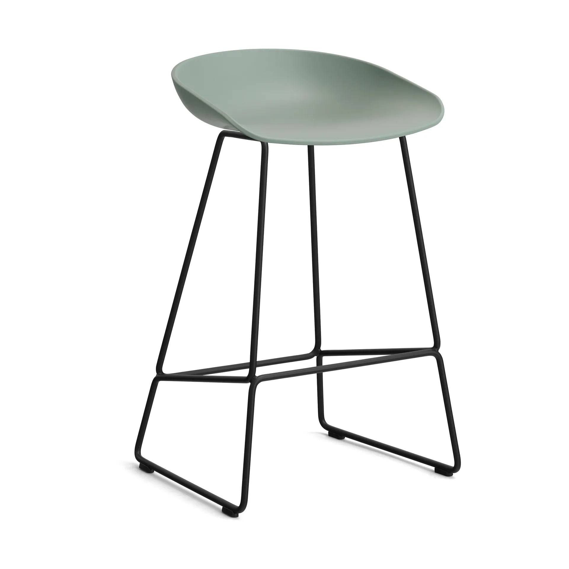 Taburete bajo About a Stool 38, 2.0, Verde otoñal-estructura de acero negro HAY