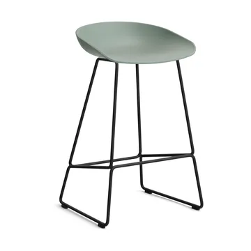 Taburete bajo About a Stool 38, 2.0 - Verde otoñal-estructura de acero negro - HAY