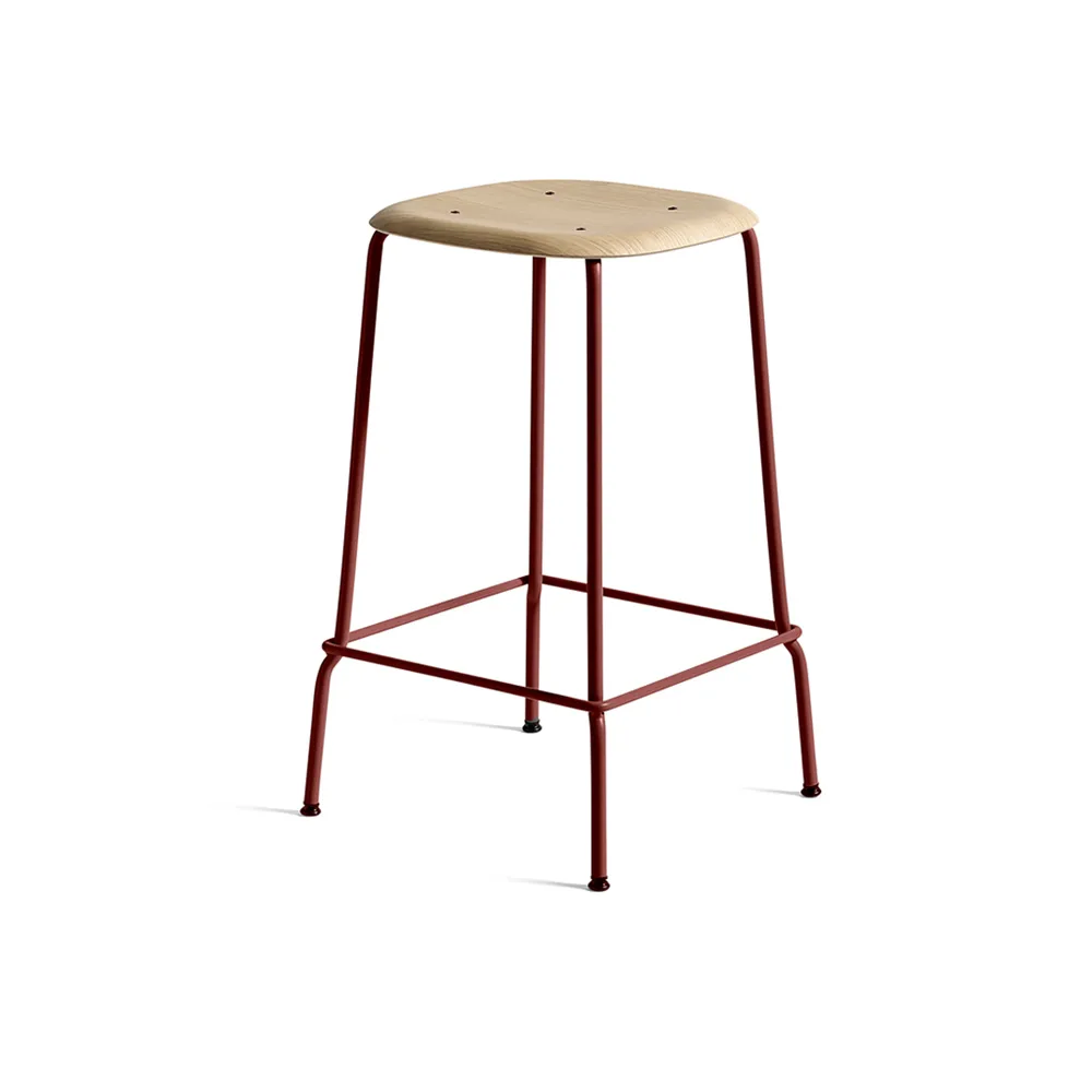 Taburete bajo Soft Edge 30, Oak-fall red estructura de acero HAY