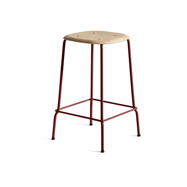 Taburete bajo Soft Edge 30 - Oak-fall red estructura de acero - HAY