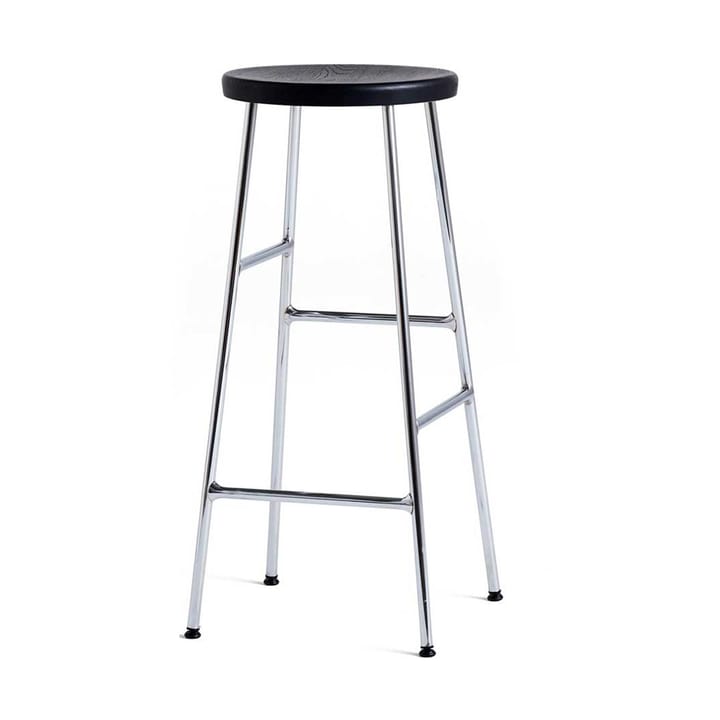 Taburete de bar Cornet 75 cm - Soft black oak-chrome - HAY