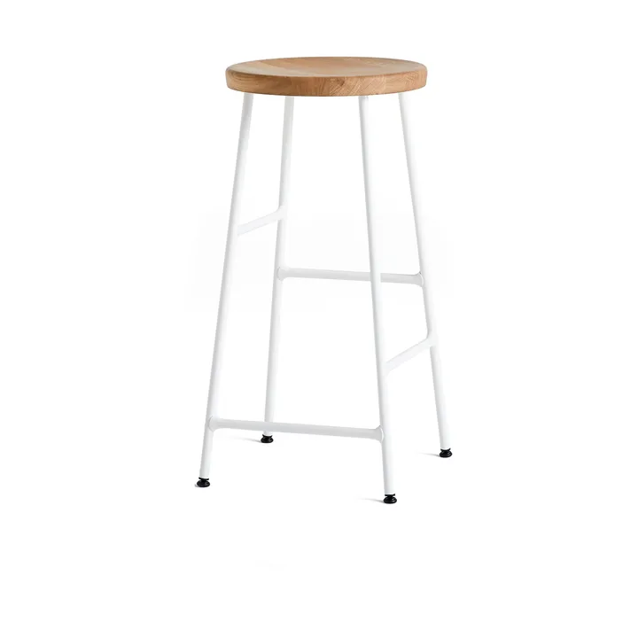 Taburete de bar redondo Cornet 65 cm - Oiled oak-cream white - HAY