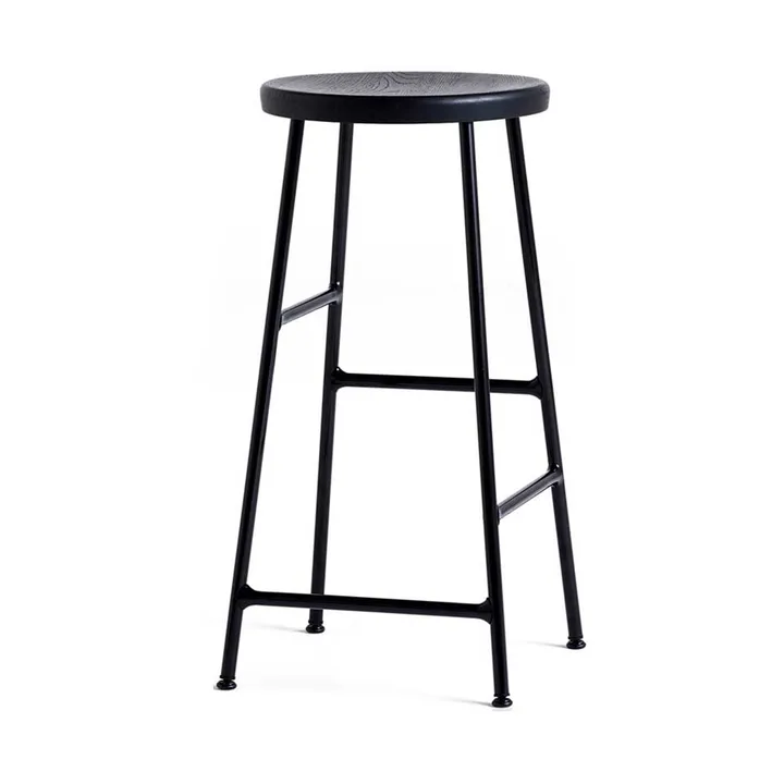 Taburete de bar redondo Cornet 65 cm - Soft black oak-soft black - HAY